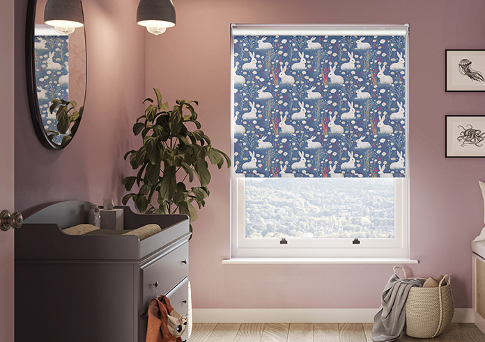 Bunny Meadows, Periwinkle - Roller Blind - Image 3